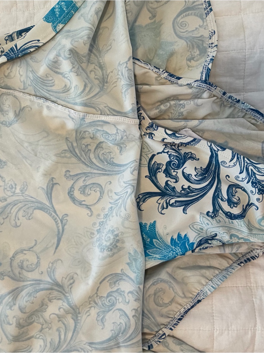 Longitude Blue And White Paisley Swimdress View 5